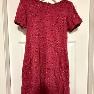 Fat Face Red Puff Sleeve Mini Dress